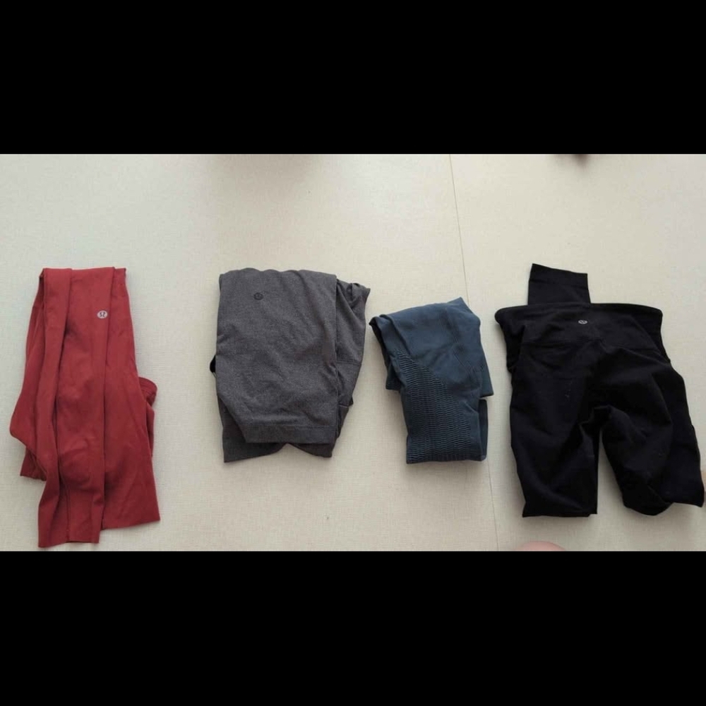 Lululemon Athletica Red and Gray Leggings for Active Comfort
